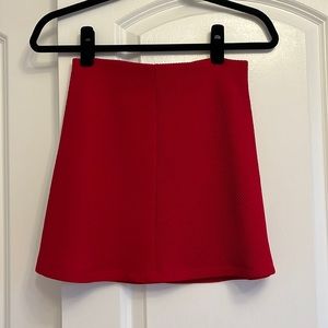 Zara red ribbed skirt with slight flare. Size S